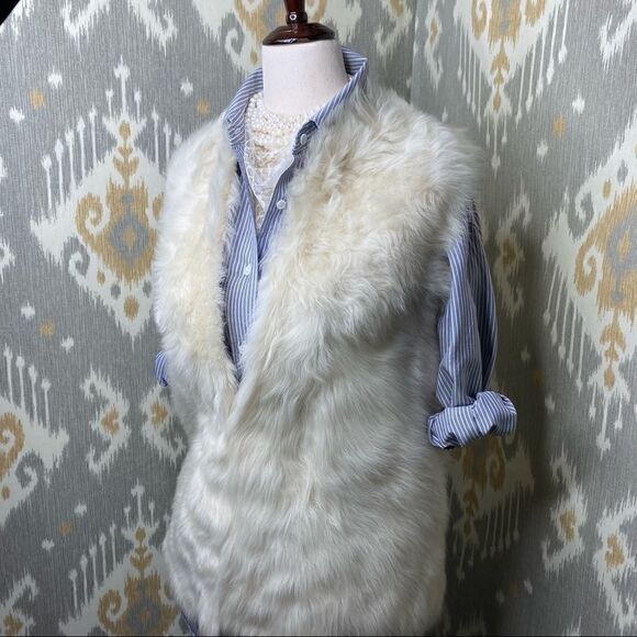 Ralph Lauren Ivory Italian Lamb Shearling Gilet Vest - Picture 4 of 16